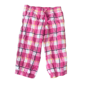 SO pink plaid pajama capri pants